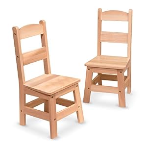 Melissa Doug Wooden Chairs Set of 2 Blonde Furniture for Playroom Kids Wooden Chairs Childrens Wooden Playroom Furniture