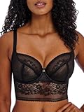Freya Damen Sydnie Underwire Longline Bra BH, Schwarz, 65C