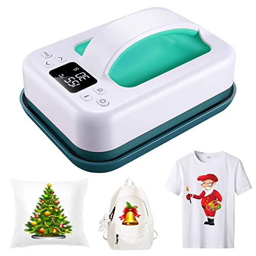 Heat Press Machine-Mini Heat Press for Heating Transfer, 7" Ã— 4.8" Portable Easy Press with Timing Function, Small Heat Press for DIY Unique Valentine's Day Gifts