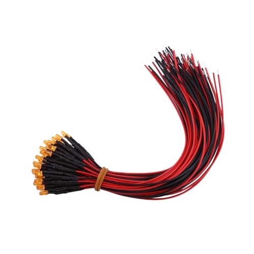 Diode LED 3mm orange pré-câblée 12V CC composant éclairage électronique pack de 50