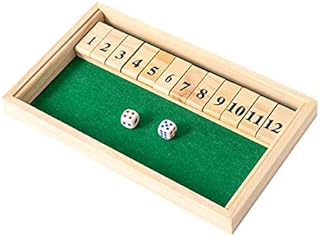 Wooden Shut The Box Game - Dice Game 2 Player, Family Dice Board Game with 12 Numbers for Kids Adults Families?Classics Tabletop Pub Board Game for Home Party Pub