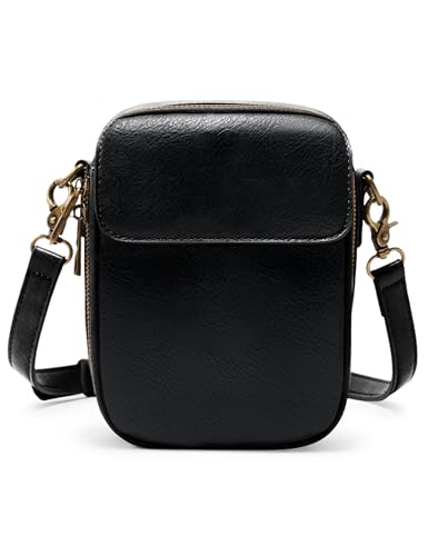 Image of Yarnic Small Crossbody Bag, Vegan Leather Cell Phone Purse for Women, Vintage Wallet Bag with Card Slots