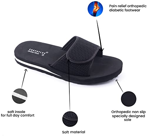 Image of SHOPOFLUX Ortho First Slippers for Men | Adjustable Strape Orthopaedic Doctor Chappal Flip-Flop Footwear and House Slippers for Gent's and Boy's
