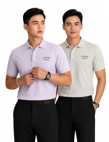 Image of ENDEAVOUR WEAR Men Men Short Sleeve Solid Cotton Rich Polo T Shirt | Collar Tshirts | Half Sleeves | Plain-Regular Fit