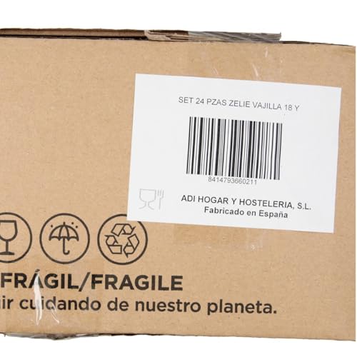 Arcopal Komplettes weißes Tafelservice für 6 Personen, 24-teilig, 6 flache Teller, 6 tiefe Teller, 6 Dessertteller und 6 Tassen, mehrfarbig, 24-teilig