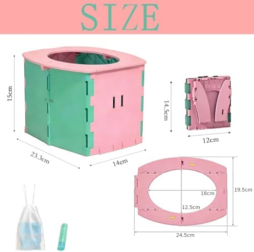 Portable Potty Seat for Toddler Foldable Travel Potty Training Toilet Seat with Cleaning Bags Reusable for Outdoor Camping, Travel potties(Yellow+Blue) — 사진 2
