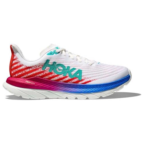 HOKA ONE ONE M Mach 5, Sneaker Hombre, White/Flame, 44 2/3 EU