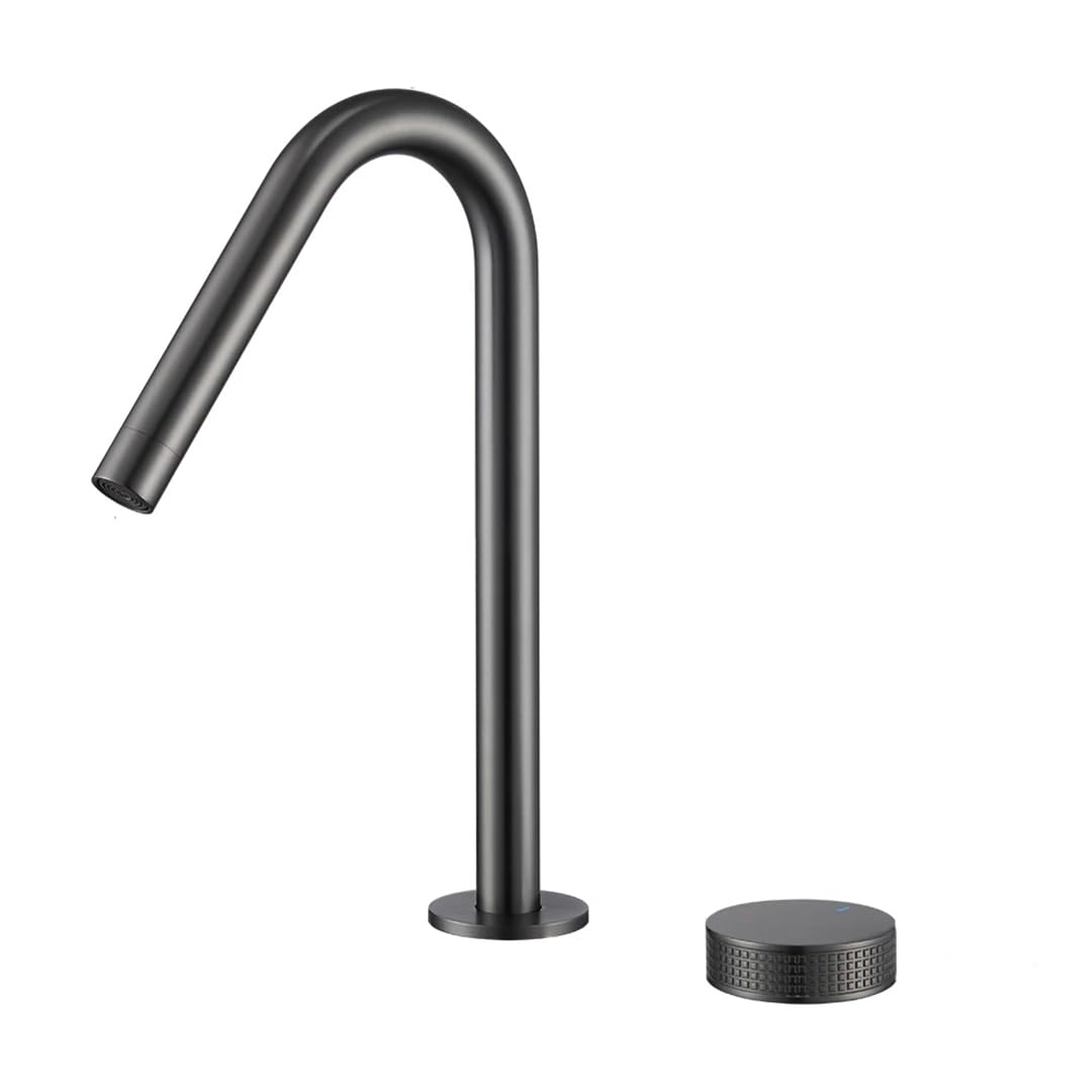 Agitador de Interruptor de Rodadura de Ancho Ancho Ancho Montado en la Cubierta de la Boquilla Giratoria 360 Del Grifo de Agua Fría Y Caliente de la Maceta de Oro Cepillado 17333Bg, TOMRAIN, 17.333