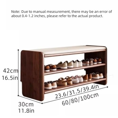 Banc à chaussures contre le désordre du salon avec assise rembourrée confortable en bois - 3