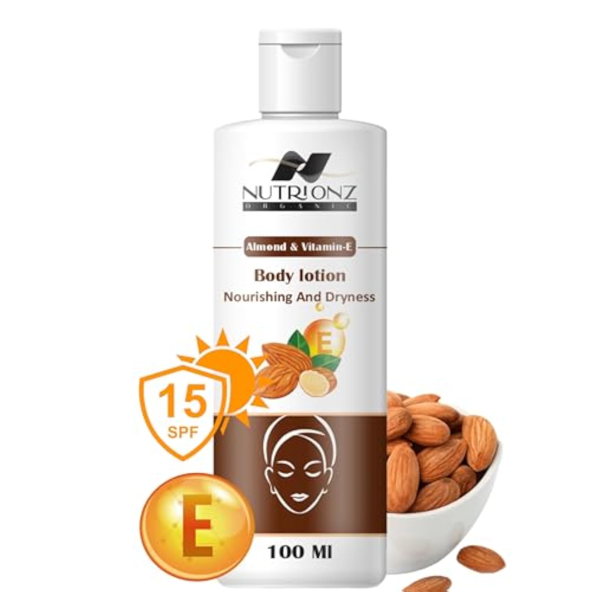 Body Lotion With SPF 15+, Almond & Vitamin E, 100ml