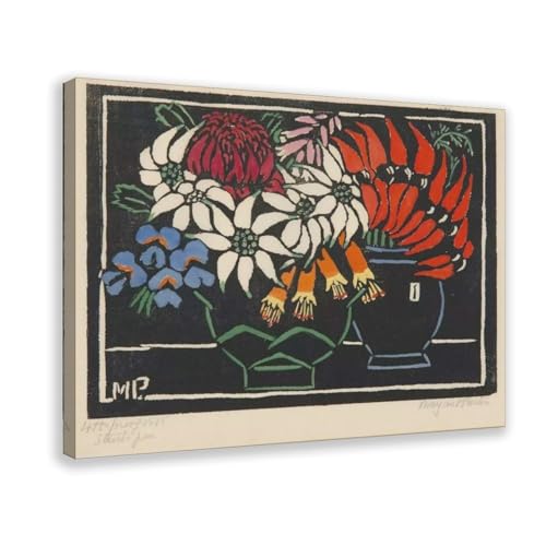 Impression sur toile Sturts Desert Pea Margaret Preston, décoration murale de prestige 20x30 cm