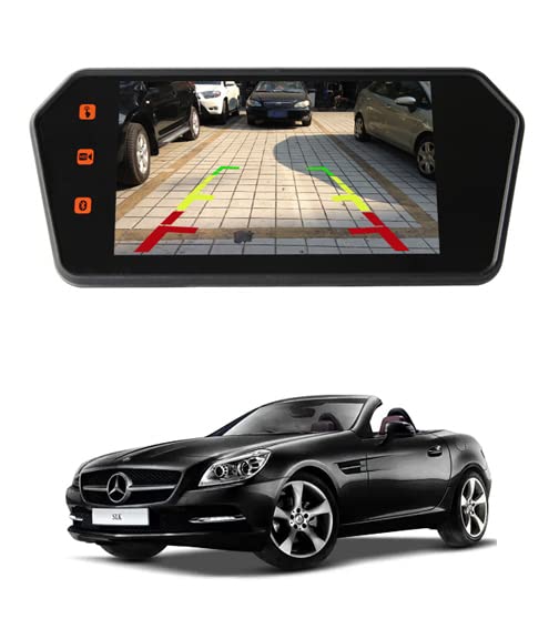 RKPSP 7inch/12V Full HD/Touch Screen MP5 Rearview Mirror Screen with 1080P Video Player/FM/USB Port/TF Card Port Screen for SLK350-2011