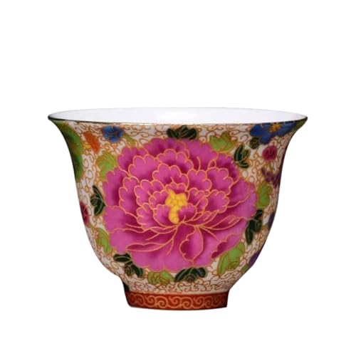 SILENRADAWN Taza de Té Compacta y Portátil Diseño de Esmalte Cloisonné de Cerámica para Disfrutar al Preparar Té Verde