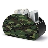 Porta telecomandi mimetico verde militare, contenitore per telecomandi in pelle PU, scatola porta telecomandi per comodino, contenitore per scrivania, scatola portaoggetti per DVD, occhiali, penne e