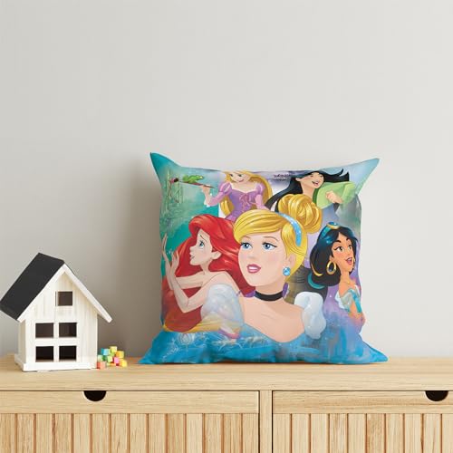 Image of Sassoon Princess Reversible Cartoon Printed Cushion Cover, Multi (Pack of 1)