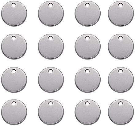 PandaHall Stainless Steel Blank Stamping Tag Pendants for DIY Jewelry Making