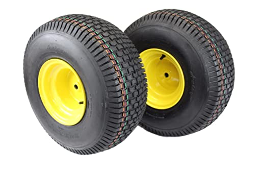 (Set Of 2) 20X8.00-8 Tires & Wheels 4 Ply For Lawn & Garden Mower Turf Tires W/ Keyed Hub Wheel #TOP4