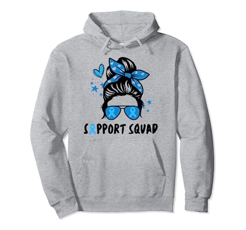 Apoya a Messy Bun Blue Warriorr como Mes de Concientización Sudadera con Capucha