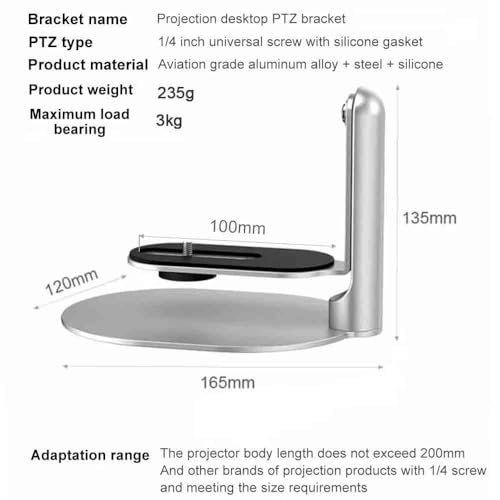 Soporte para proyector universal ajustable con tornillo de 6mm para mesa y pared 3