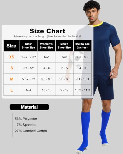 Image of APTESOL Knee High Sport Soccer Baseball Socks for Youth Boys Girls (1 /3 /5 Pairs)