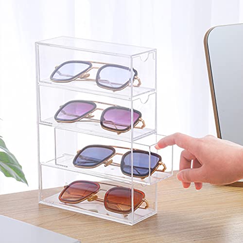 Boîte de rangement de lunettes transparente et empilable gain de place - 6