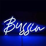 WWFAN Bussin Letrero de neón Led Luz de Modelado Letrero de Letras Luminosas Panel de acrílico Luz Decorativa de neón, 42X20cm