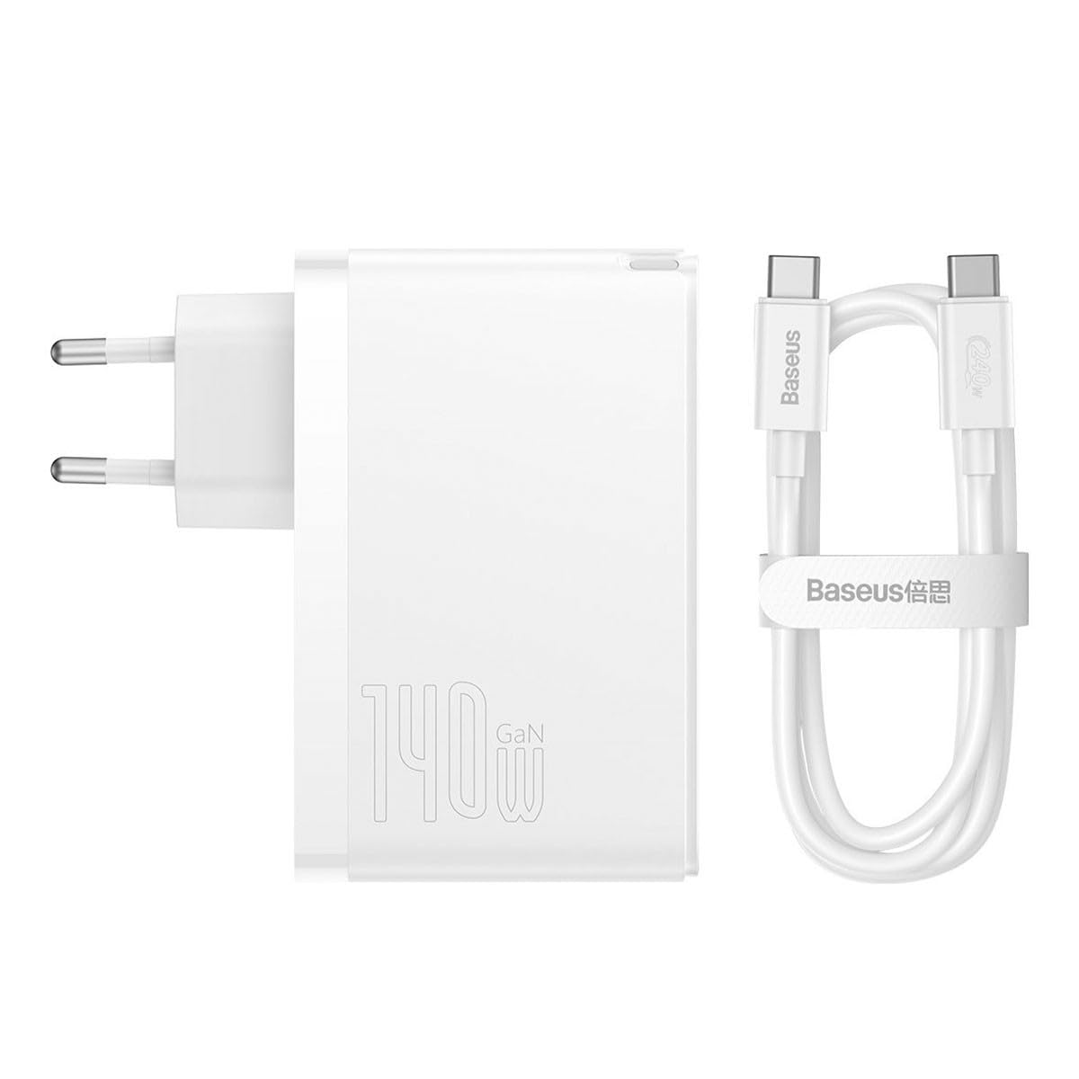 Baseus Travel Charger GaN5 Pro Fast Wall Charger, C+C+U, 140W White EU (CCGP100202)