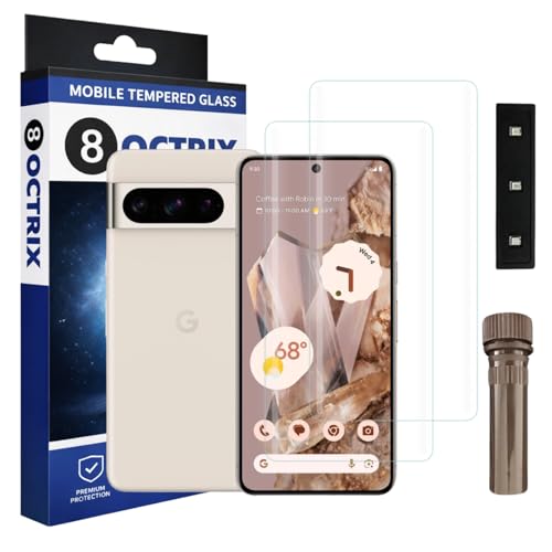 Image of Curved UV Tempered Glass Screen Protector for Google Pixel 8 Pro | Transparent | Pack of 2 | Full Screen Coverage with UV Installation Kit