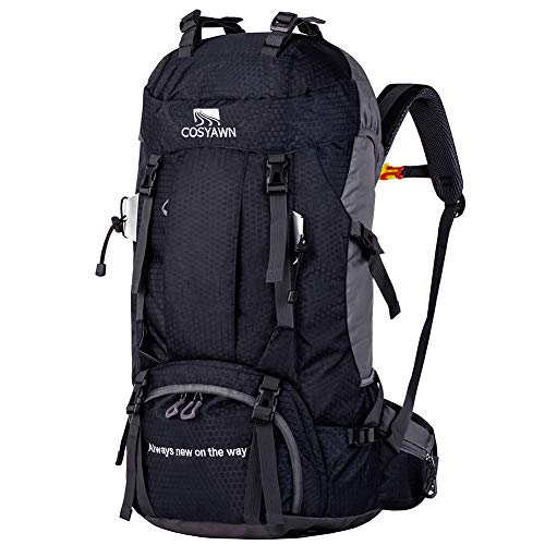 COSYAWN 60L Hiking Backpack Travel Camping Trekking Backpack with Rain Cover for Men