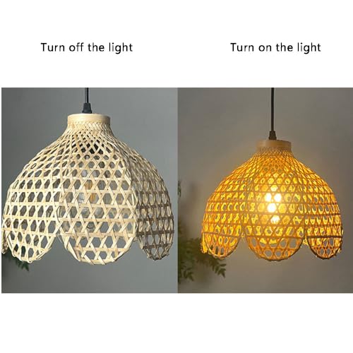 Lámpara colgante de mimbre natural para decoración del hogar 6