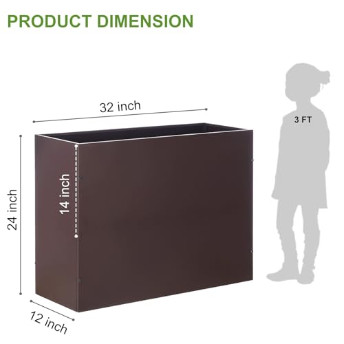 BAYN Large Metal Rectangular Garden Planter Box 32”x 12”x 24” by BAYN - Used condition - Image 2