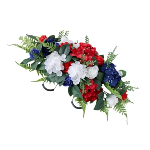 Hemobllo Fiori Artificiali per Lapidi Cimitero Decorazioni Commemorative Resistenti Facili da Installare Manutenzione per Memorial Day e Della