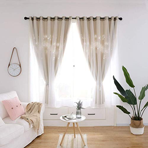 Rideau de porte à œillets beige pour entrée chaleureuse