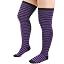 1 Pair Plus Size: Black Purple Stripe