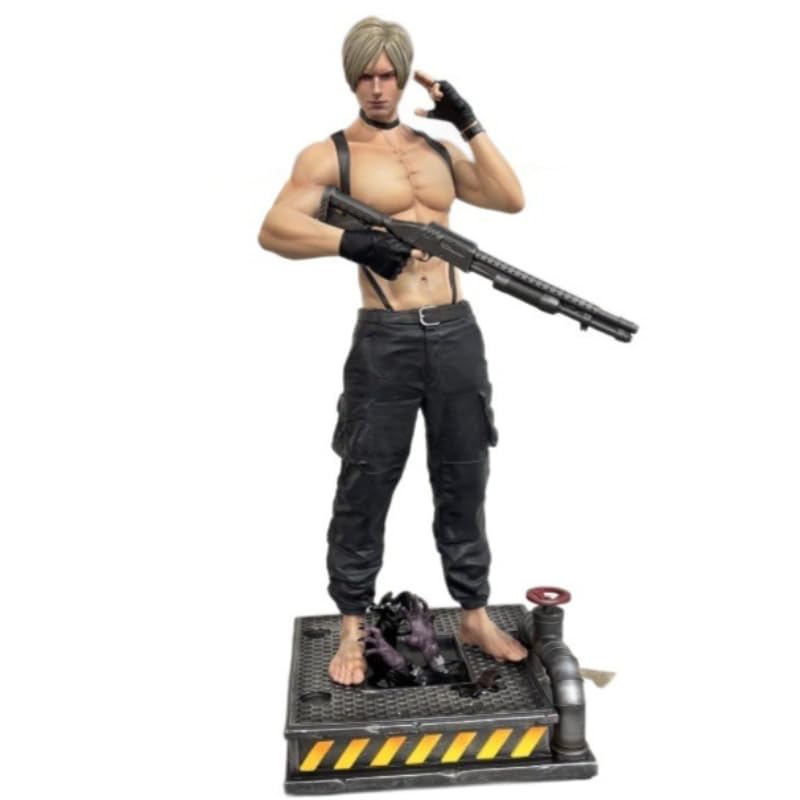 REOZIGN Leon Figurine of Leon, Bare-chested Hunter Leon Scott Kennedy 32 cm/12.6 Inches PVC Craft Souvenirs for Anime Fans Gifts