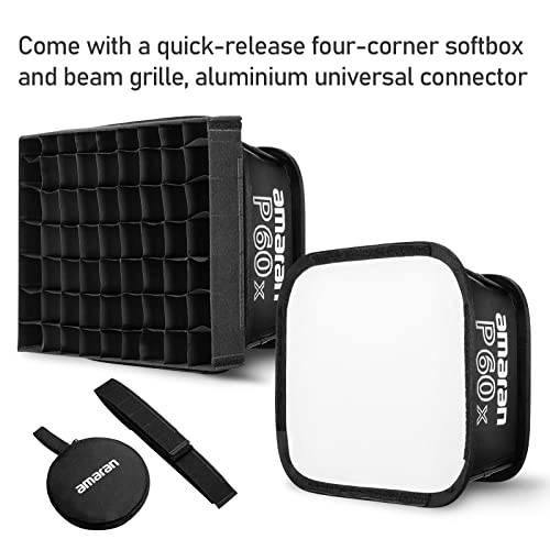 Aputure Amaran P60X Videoleuchte Panel-Leuchte, 60W 3200K~6500K, CRI 95+ TLCI 96+, 5070lux @ 1m, 4 Lichteffekte… – Bild 8