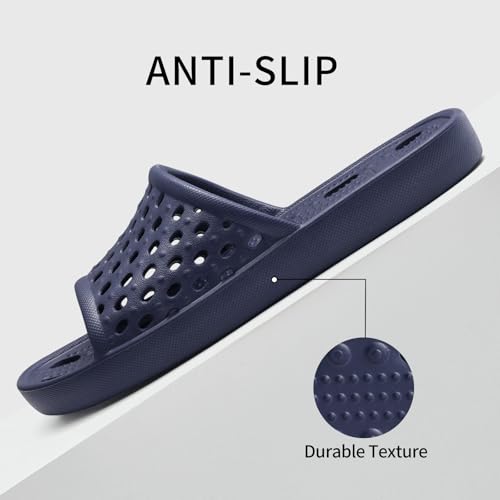 Image of Litfun Shower Shoes for Women Non-Slip Quick Dry Shower Slippers Lightweight Pool Sandals with Drain Holes for College Dorm, Beach, Bathroom & Gym