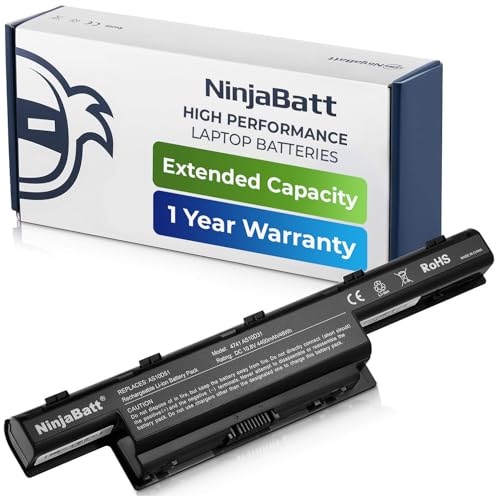 NinjaBatt Batterie pour Acer AS10D31 AS10D51 AS10D81 AS10D41 AS10D73 AS10D75 AS10D61 AS10D71 AS10D3E Aspire 5750 5742 5733 5749 5552 5551 5750G E1-531 - Haute Performance [6 Cellules/4400mAh/48wh]