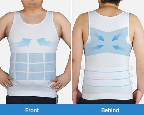 Chemise de compression gynécomastie MEETYOO débardeur blanc 3XL