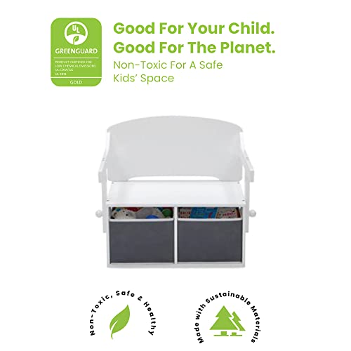 Delta Children Mysize Kids Convertible Activity Bench - Greenguard Gold Certified, Bianca White #TOP4