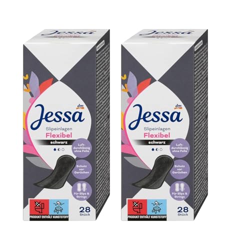 Jessa Salvaslip flessibili, nero, 28 pezzi, permeabili all'aria, protezione dagli odori