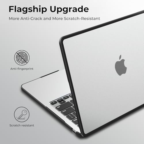 BlueSwan Anti-Cracking Case for MacBook Air 13 inch, M5 2026 M4 M3 M2 2025-2022 A3449 A3240 A3113 A2681, Drop Protection Soft TPU Bumper PC Base for Air 13.6 inch, Frosted Clear by BlueSwan - Image 7