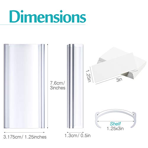 Plastic Shelf Label Tags Metro Shelf Label Holders For Wire Shelving Clear Metro Shelf Label Clips Book Shelves Label Holders 3 X 1.25 Inches For Shelf Rack Book, Includes Label Inserts (40 Packs) #TOP2