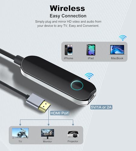 image for avedio links Wireless Display Adapter, Wireless HDMI Cable for iPhone 