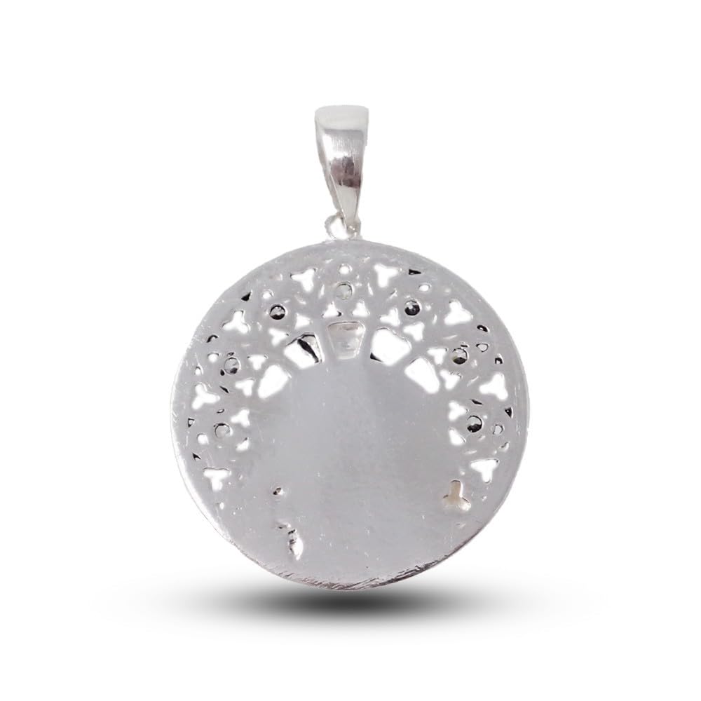 Virgen del Carmen Medalla Plata Ley 925m maciza 27mm. circonitas grabación incluida en precio - Personalizable - GRABACIÓN INCLUIDA EN EL PRECIO