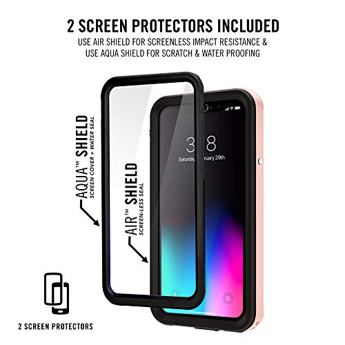 Hitcase Shield Link Iphone X Case -Thinnest Waterproof Protective Aluminum Case/Durable Mountable Snowproof Underwater Cover Magnetic Lens Fully Sealed Screen Protector (Rose Gold) #TOP5