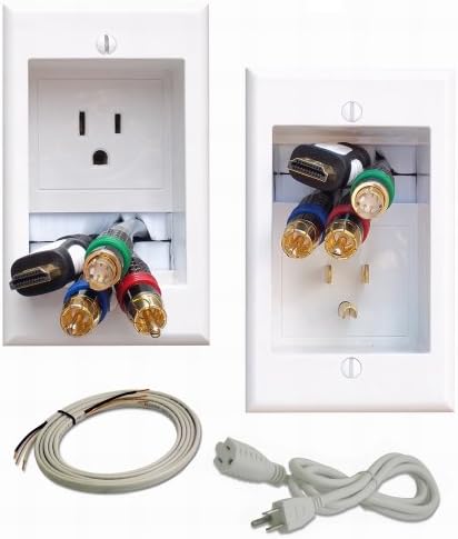 PowerBridge ONE-PRO-6 Single-Outlet Professional Grade Recessed In-Wall Cable Management System for Wall-Mounted Flat Screen LED, LCD, and Plasma TV’s