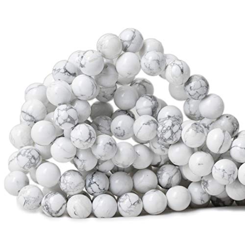 Cheavian 10Mm 35Pcs Natural White Howlite Gemstone Round Loose Stone Beads For Jewelry Making Diy Crafts Design 1 Strand 15" #TOP12