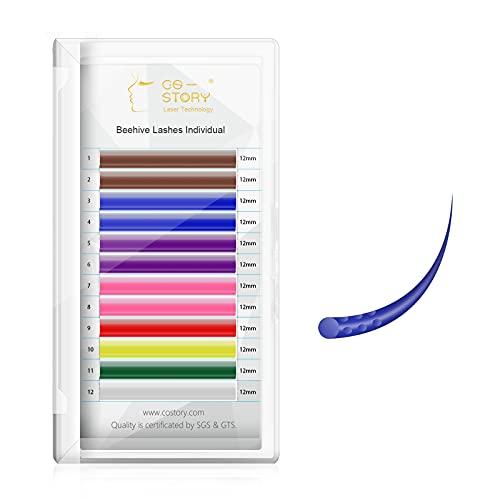 Costory Colored Eyelash Extensions Individual Laser Processed 8 Colors Groove Lashes Longer Lasting Lighter Softer Natur