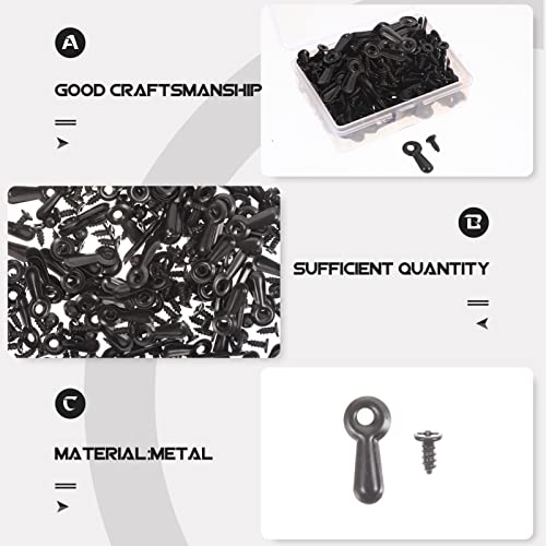Image of HOMSFOU 160pcs Black Turn Button Fasteners Screws for Picture Frames Easy Installation Backing Clips for Hanging Photos and Artwork Frame Accessories